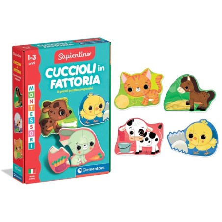 Clementoni 16850 - Sapientino - Montessori Baby Cuccioli in Fattoria
