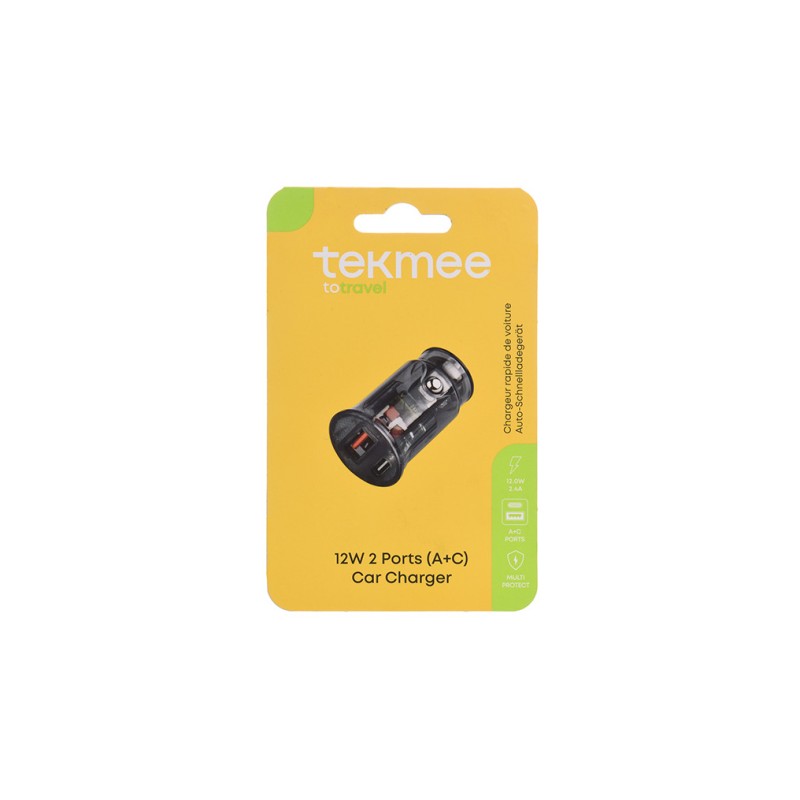 Tekmee 33423 - Caricatore per Auto 12W 2 Porte