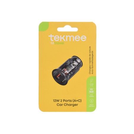 Tekmee 33423 - Caricatore per Auto 12W 2 Porte