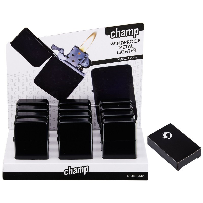 Champ 40400342 - Accendini Turbo Metal Black Conf.12 pz