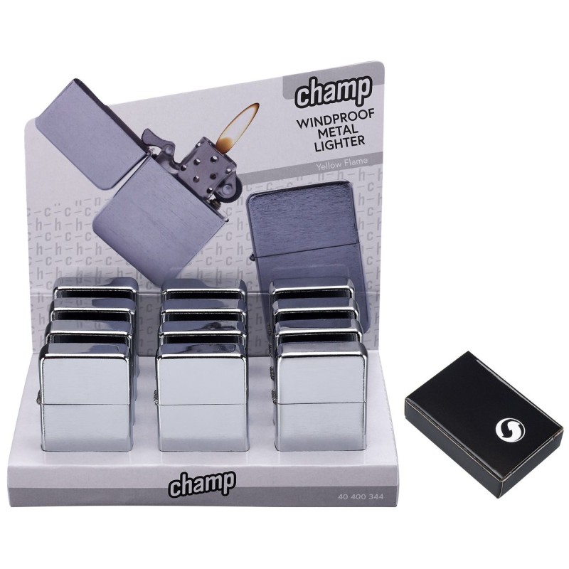 Champ 40400343 - Accendini Turbo Metal Chrome Conf.12 pz