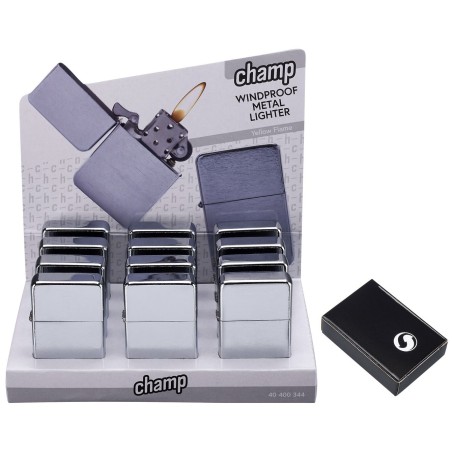 Champ 40400343 - Accendini Turbo Metal Chrome Conf.12 pz