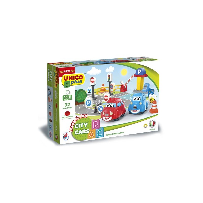 Androni 8528 - Unico Plus - Set Macchinine con Segnali Stradali