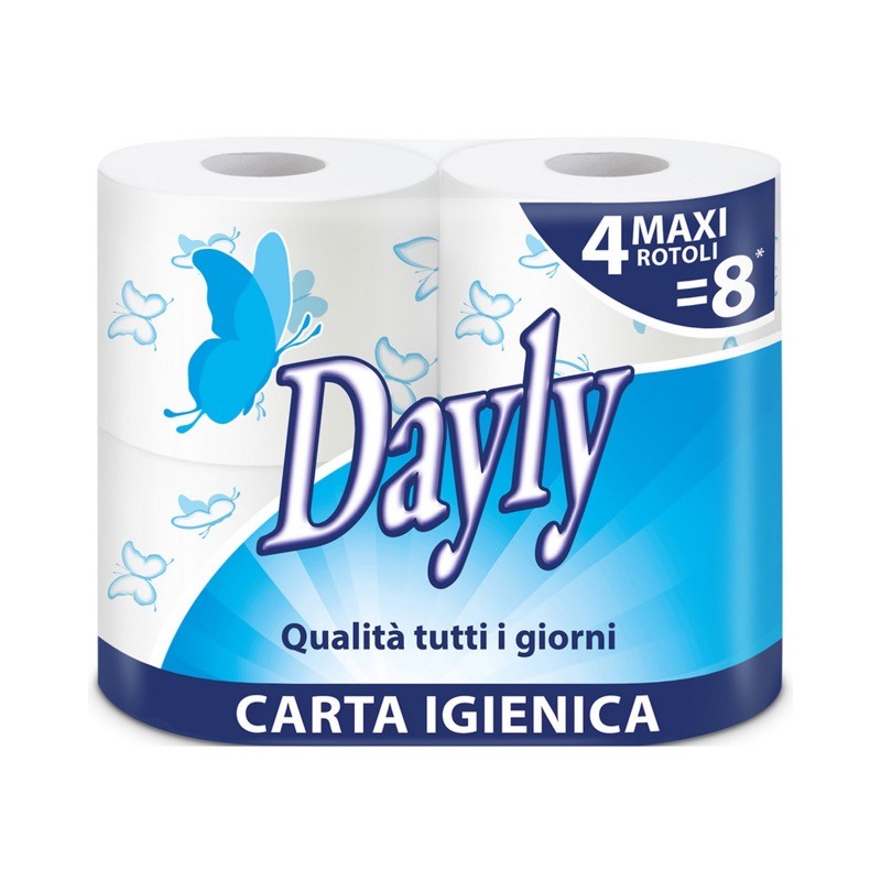 Daily 87110 - Carta Igienica Maxi 340 Strappi 4 Rotoli 2 Veli