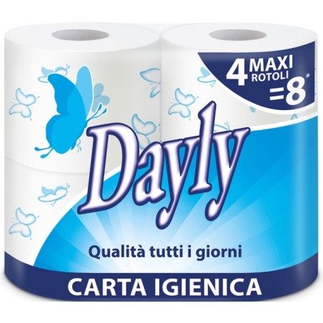 Daily 87110 - Carta Igienica Maxi 340 Strappi 4 Rotoli 2 Veli