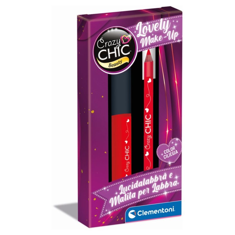 Clementoni 18881 - Crazy Chic - Lucidalabbra e Matita Cherry