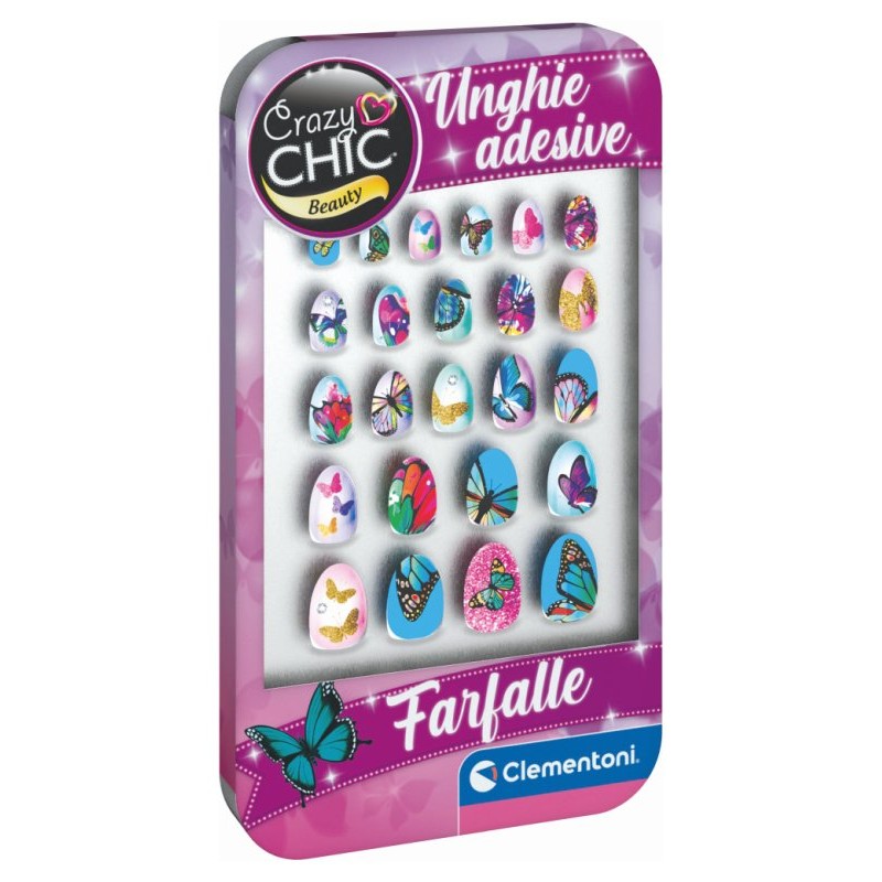 Clementoni 18134 - Crazy Chic - Unghie Adesive Butterfly