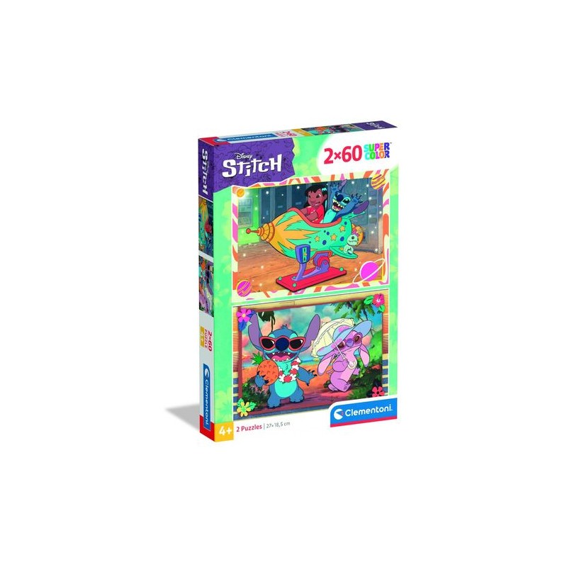 Clementoni 24822 - Puzzle 2 x 60 Pezzi - Stitch