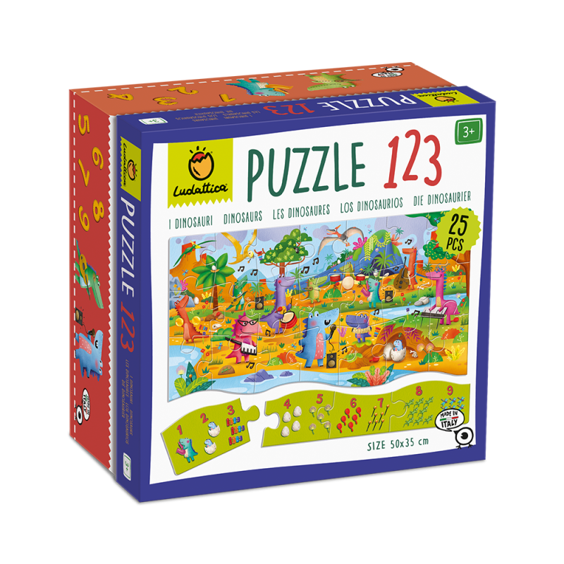 Clementoni 23874 - Ludattica Puzzle 123 Dinosauri