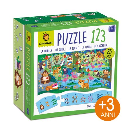 Educational 23003 - Ludattica Puzzle 123 La Giungla