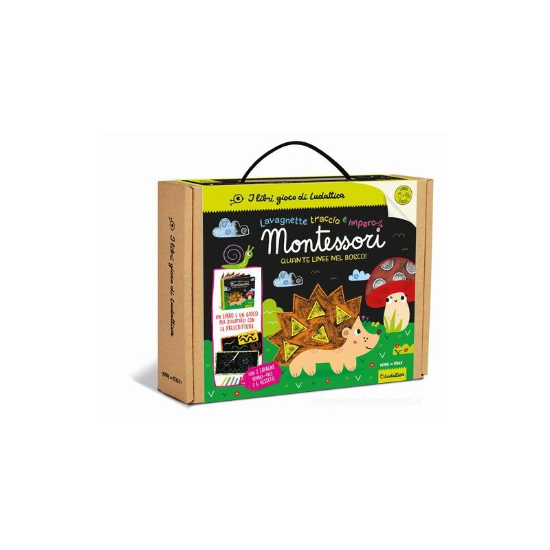Educational 47686 - Montessori Lavagnette Traccio e Imparo Quante Linee nel Bosco