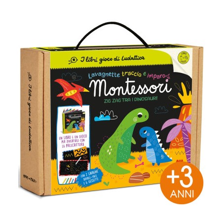 Educational 47723 - Montessori Lavagnette Traccio e Imparo Zig Zag Tra i Dinosauri