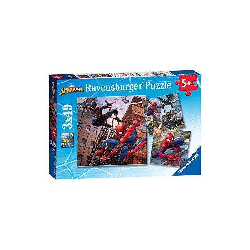Ravensburger 08025 - Puzzle 3 x 49 Pezzi - Spiderman