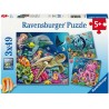Ravensburger 00859 - Puzzle 3 x 49 Pezzi - Meraviglie Marine