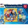 Ravensburger 01133 - Puzzle 3 × 49 Pezzi – Le Avventure di Sonic