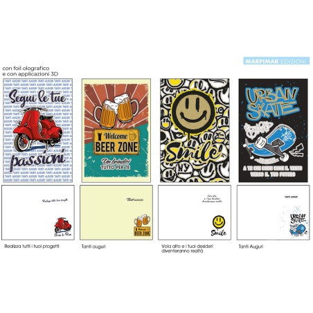 Marpimar ATSD06/12 - Biglietti Compleanno Maschile Conf.12 pz