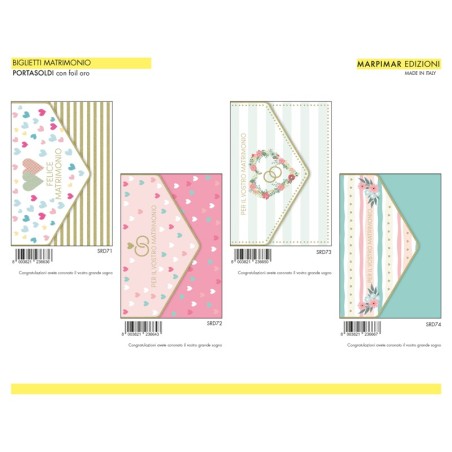 Marpimar ASRD17/12 - Biglietti Matrimonio Portasoldi Conf.12 pz