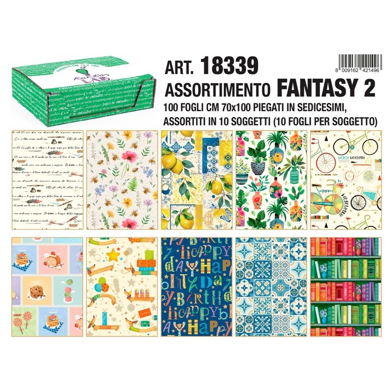 Kartos 18339 - Carta Regalo Fantasia 70 x 100 Conf.100 Fogli