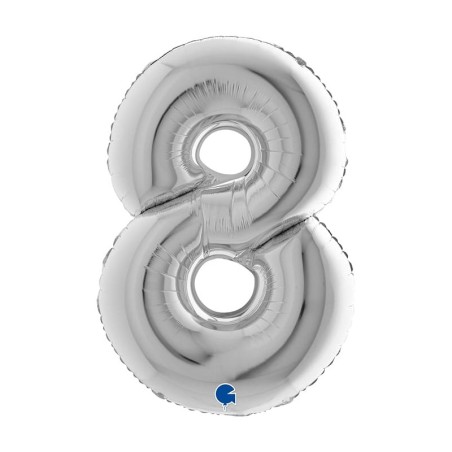 Ciao W33348 - Palloncino Silver 100cm N.8