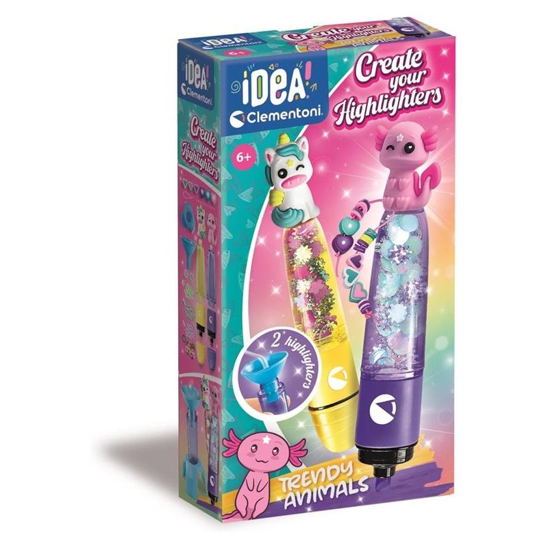 Clementoni 18874 - Idea - Mini Lab evidenziatori Trendy Animals