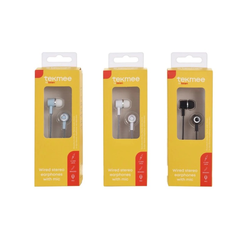 Tekmee 40430145 - Auricolari Cuffie Stereo con Microfono