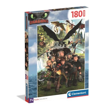 Clementoni 29793 - Puzzle 180 Pezzi - Dragons