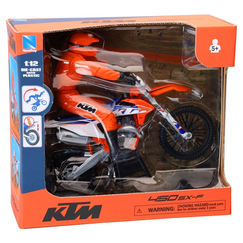 NewRay 58345 - Ktm 450 Sx-f Scala 1:12 con Pilota