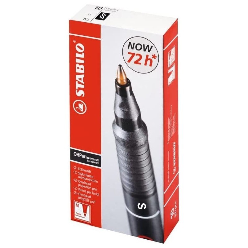 Stabilo 841/40 - Pennarello Indelebile Oh-Pen Rosso S Conf.10 pz