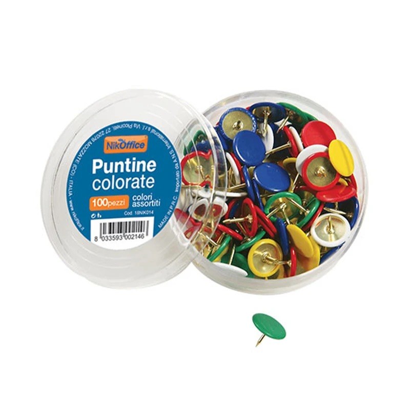 Ans 14 - Puntine Colorate Conf. 20 Box da 100 pz