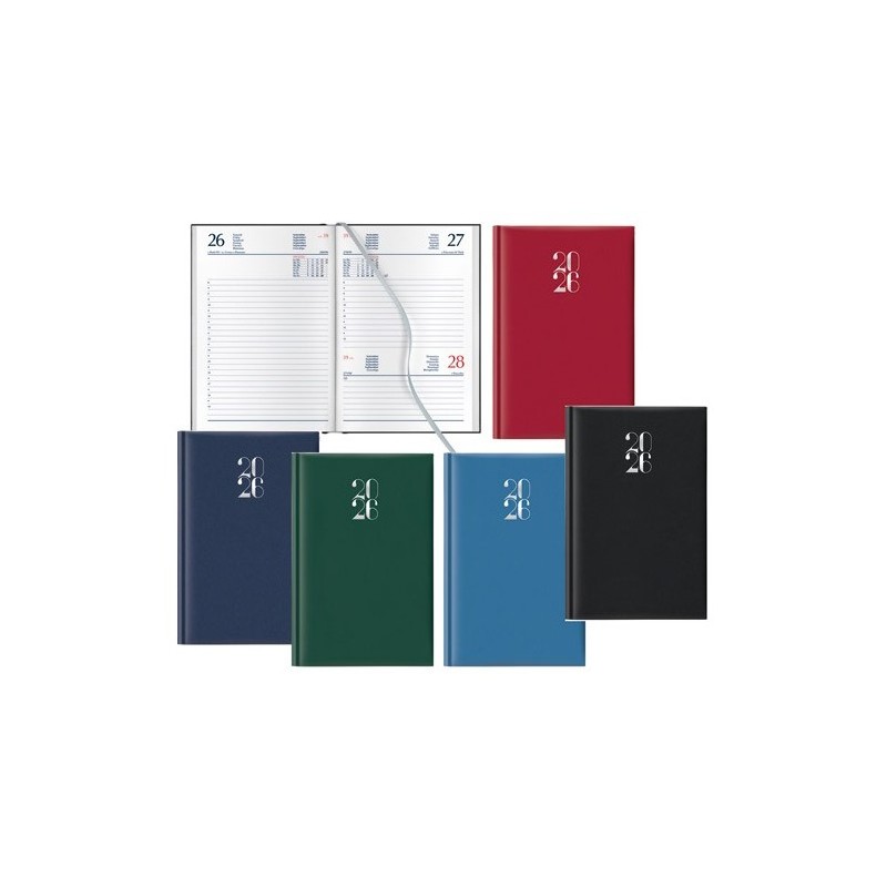 Notabene 8805 - Agenda 2026 Giornaliera Gommata 11x16,5 cm Rossa