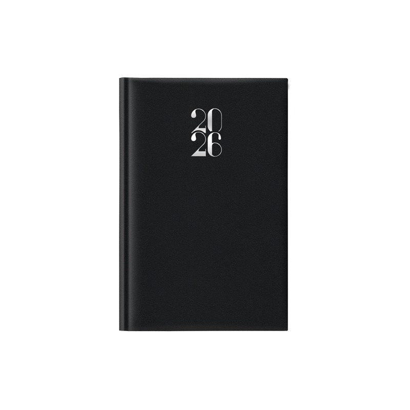 Notabene 8807 - Agenda 2026 Giornaliera Gommata 11x16,5 cm Nera