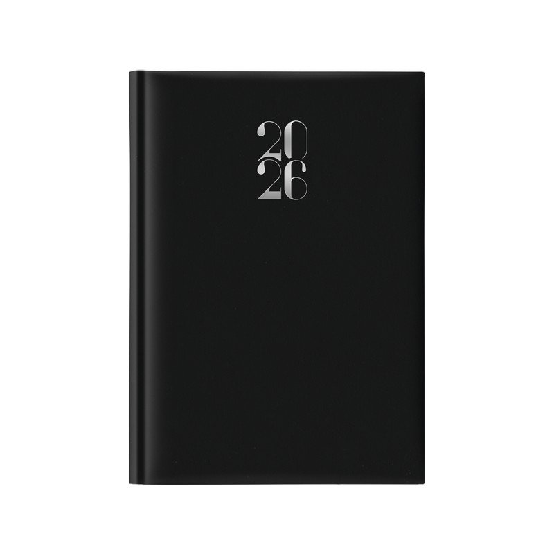 Notabene 8830 - Agenda 2026 Giornaliera Gommata 14x21 cm Nera
