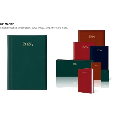 Notabene 8839 - Agenda 2026 Giornaliera Gommata 14x21 cm Rossa