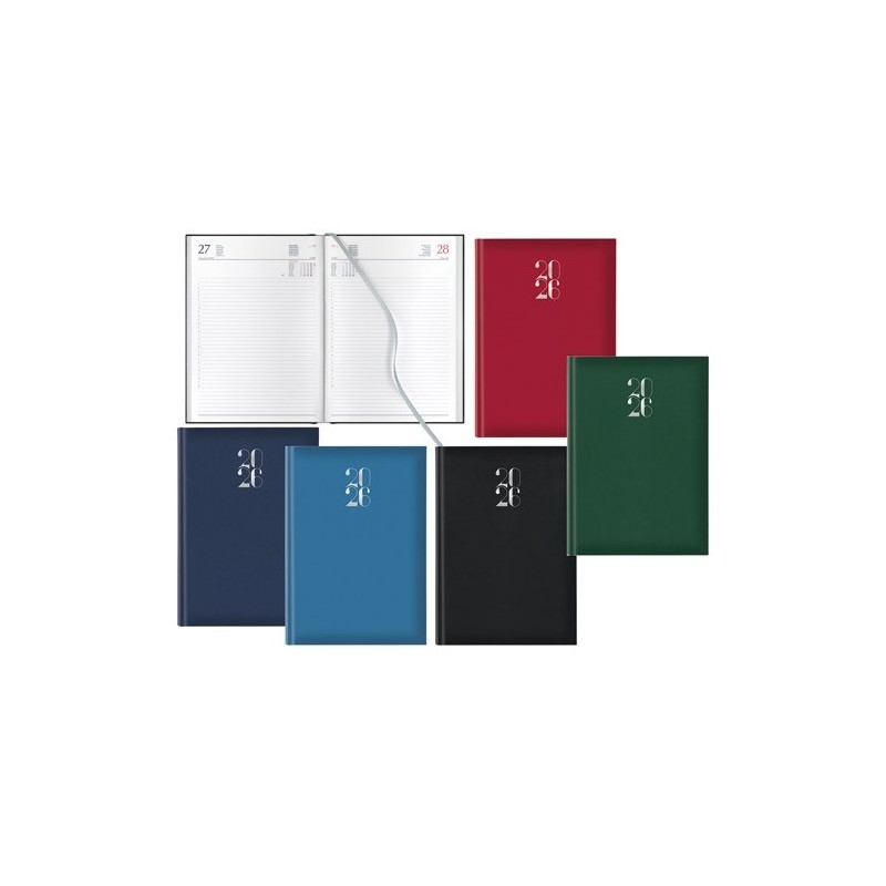 Notabene 8875 - Agenda 2026 Giornaliera Gommata 17x24 cm Nera