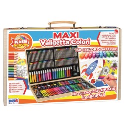 Rstoys 11899 - PlaySet Maxi Valigetta Colori in Legno con 168 Pezzi