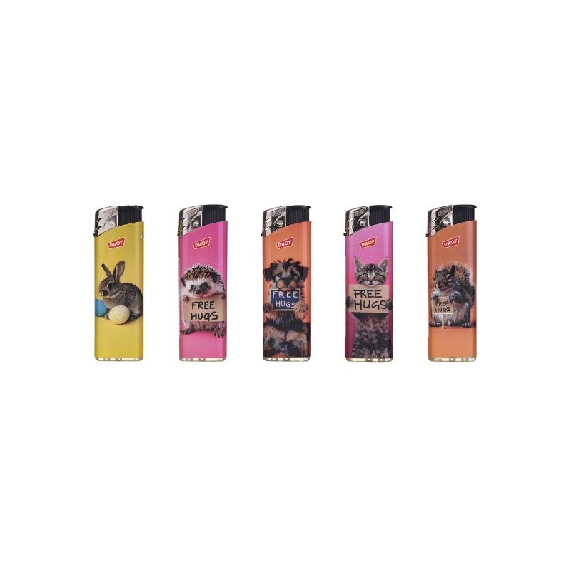 Prof 41804779 - Accendini Elettronici Ricaricabili Animal Hugs Conf.50 pz