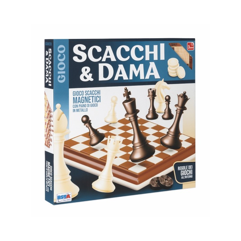 Rstoys 12208 - Scacchi e Dama Grande Magnetico Chiudibile