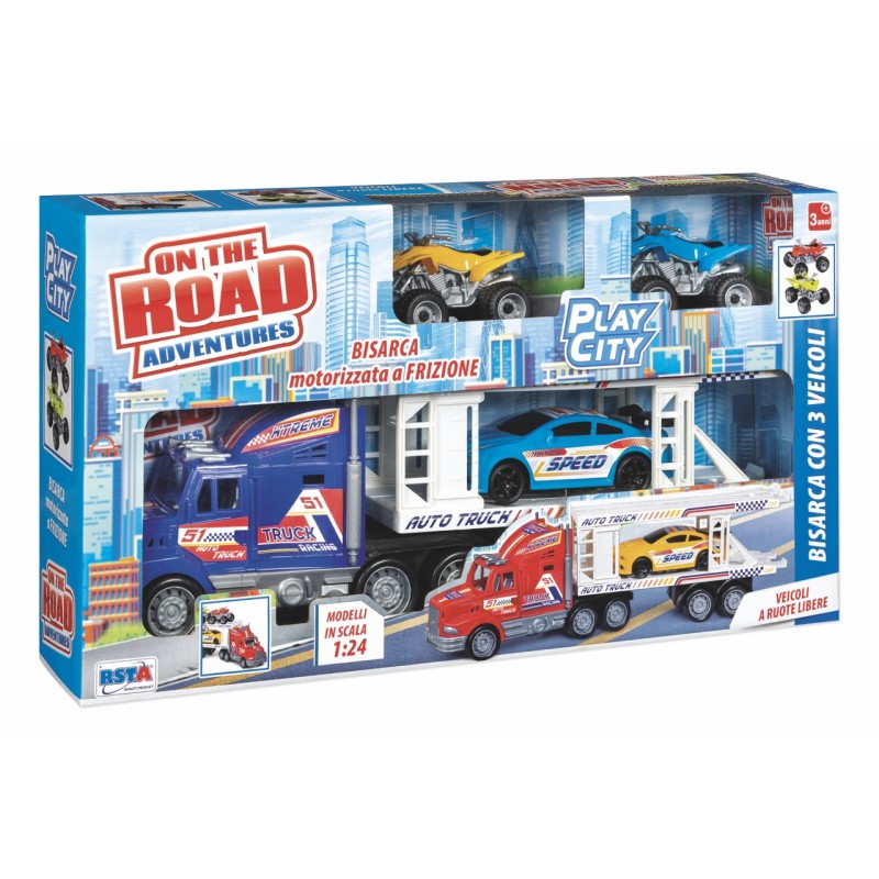 Rstoys 12128 - Bisarca a Frizione con 3 Veicoli Scala 1:24