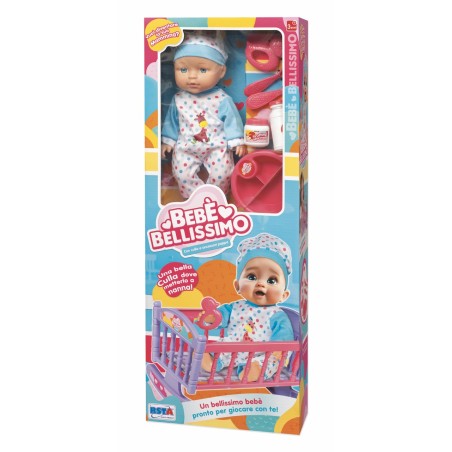Rstoys 12177 - Bambolotto Bebè Bellissimo 30cm con Culla