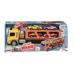 Rstoys 11955 - Camion Bisarca Frizione Luci e Suoni con 4 Auto Die-cast