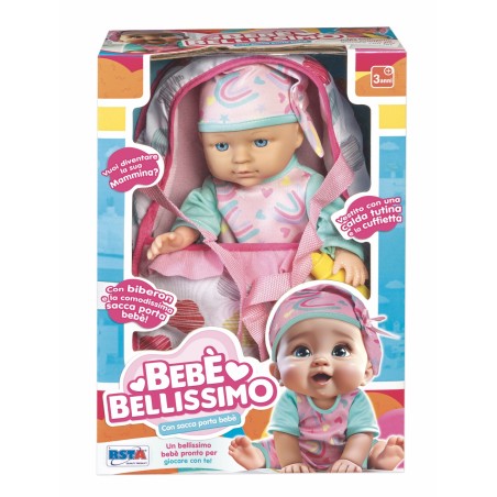 Rstoys 11976 - Bambola Bebè Bellissimo 30cm con Sacca e Biberon