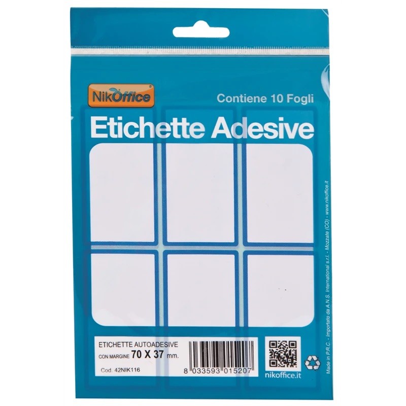 Ans 105 - Buste Etichette Adesive 73x37 Conf.10 Fogli