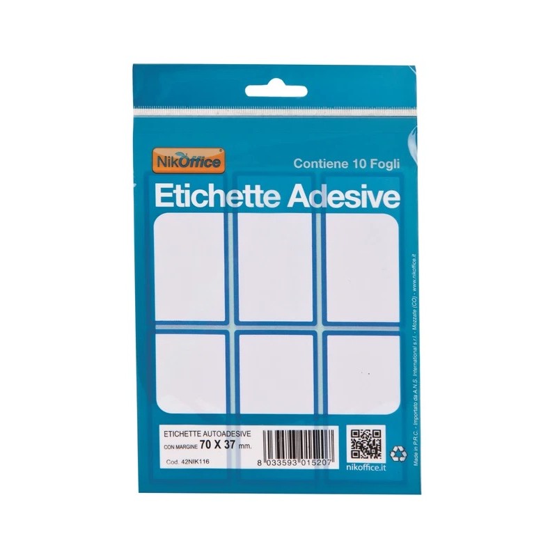 Ans 91 - Busta Etichette Adesive 46x27 Conf.10 Fogli