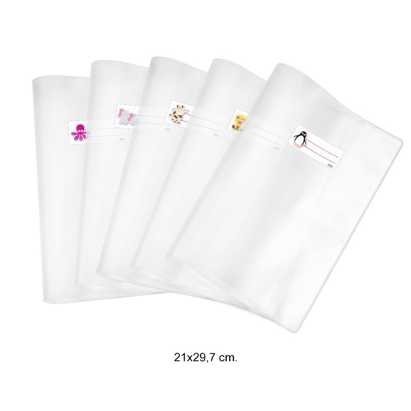 Favorit 500927 - Copri Quaderno Maxi Laccato In PVC A4 Bianco con Etichetta