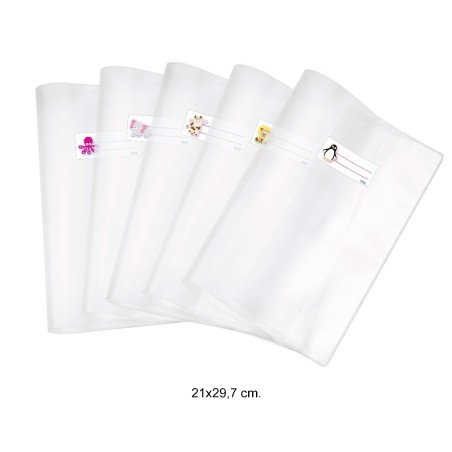 Favorit 500927 - Copri Quaderno Maxi Laccato In PVC A4 Bianco con Etichetta