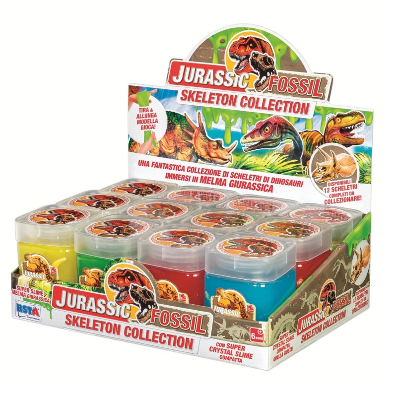 Rstoys 11174 - Slime Jurassic Fossil Display 12 pz