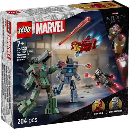 Lego 76320 - Marvel - Iron Man e War Machine Contro i Droni di Hammer