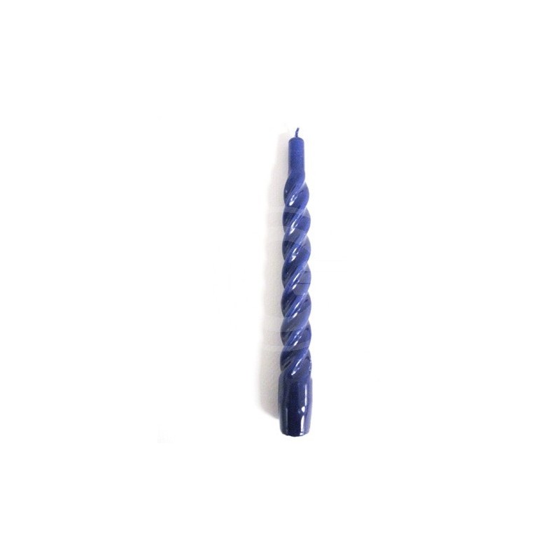 Cereria di Giorgio 221 - Conf.6 Candele Laccate Torciglione 21 cm. Blu