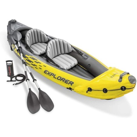 Intex 68307 - Canoa Explorer K2 312 x 91 x 51 cm con Pompa e 2 Pagaie