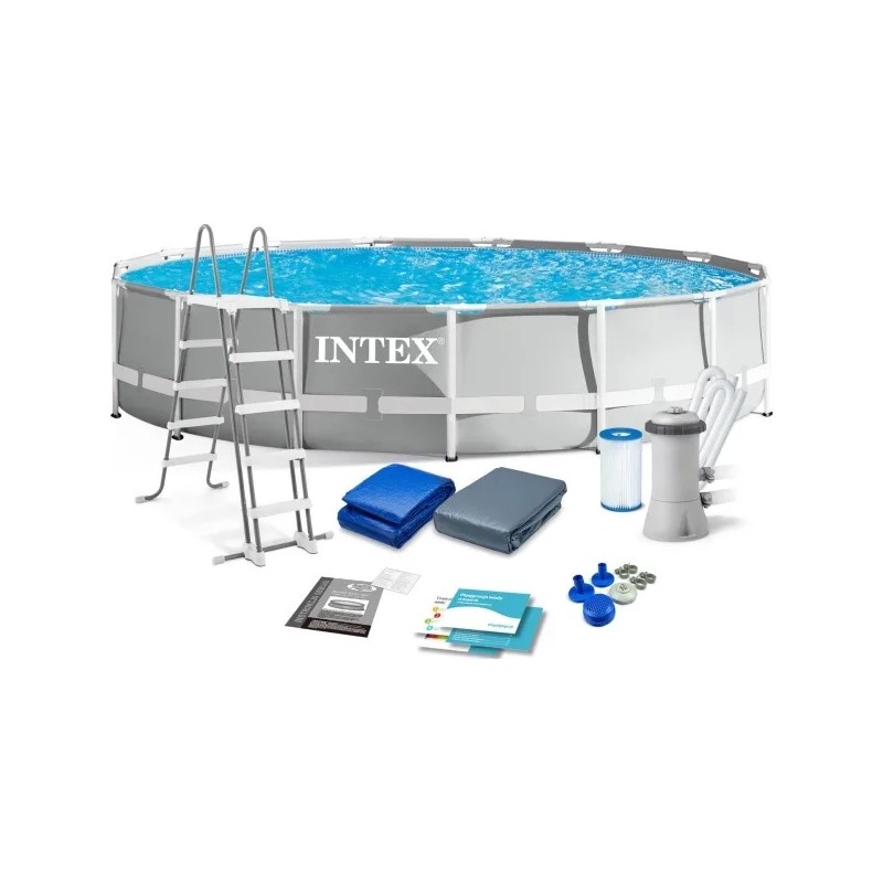 Intex 26724 - Piscina Prism Frame 457 x 107 cm con Pompa, Filtro e Scaletta